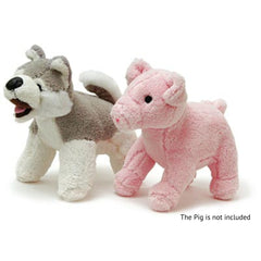Jeffers Pet Animal Cuddlers Plush Squeaky Dog Toy, 8 in - Gray Husky