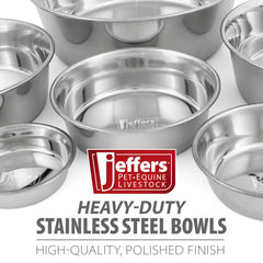 Jeffers Pet Heavy Weight Stainless Steel Pet Bowls for Dogs & Cats, 30 oz – Durable Food & Water Dish, Non Slip, Rust Resistant, Dishwasher Safe Feeding Bowl for Home, Travel, Indoor & Outdoor