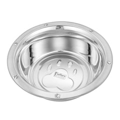 Jeffers Pet Stainless Steel Embossed Wide Lip Pet Bowls for Dog & Cat – Rust Resistant, Non Tip Rubber Base, Durable Food & Water Bowls, Dishwasher Safe, Odor Free, Home Travel Camping - 5 Quart