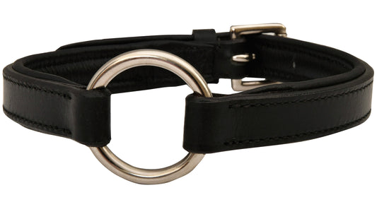 Jeffers Premium Padded Black Leather Collar, 3/4" x 16"