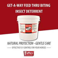 Jeffers Equine Get-A-Way Feed Additive Powder – Natural Garlic & Thiamine Supplement for Horses, Supports Comfort and Well-Being – 10lb