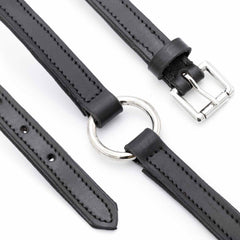 Jeffers Pet Soft Padded Black Leather Dog Collars with O-Ring & Metal Hardware, 1" x 22" - Genuine Drum Dyed Cowhide, Adjustable Leather Collar for Dogs for Walking, Training, & Outdoor Use
