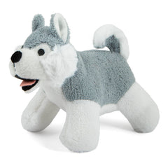 Jeffers Pet Animal Cuddlers Plush Squeaky Dog Toy, 8 in - Gray Husky
