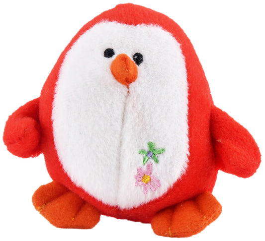 Jeffers Color Plush Penguin Squeaky Toy for Small Dogs, Red, 3"– Cute, Safe, and Comfy Plush Pet Toy for Puppies, Interactive Fun, Holiday Gifts, Travel Friendly, and Ideal for Playtime