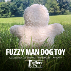 Jeffers Pet Plush Dog Toy with Squeaker, Fuzzy Man 8" - Soft Crinkle Fabric, Safe & Durable, Healthy Fun for Small & Medium Dogs, Interactive Play, Fetch, Tug - Best Gift for Active Games