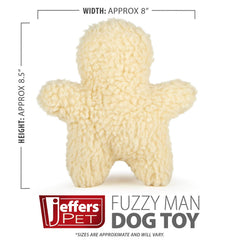 Jeffers Pet Plush Dog Toy with Squeaker, Fuzzy Man 8" - Soft Crinkle Fabric, Safe & Durable, Healthy Fun for Small & Medium Dogs, Interactive Play, Fetch, Tug - Best Gift for Active Games