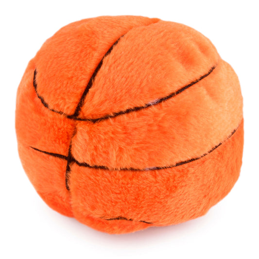 Jeffers Pet Sporty Pup Plush Basketball Squeaker Dog Toy, 6" - Soft Interactive Plush Ball for Dogs & Puppies, Indoor Play, Fetch, Cuddle, Interactive Fun, Birthday, Holiday, Christmas, Halloween