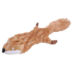 Jeffers Pet Thinnies Unstuffed No Squeaker w/ Rope Dog Toy – 21" Plush Fox, Flat Stuffing Free Chew Toy for Small, Medium & Large Dogs – Soft, Interactive Play, Fetch, Tug, Training, Teething