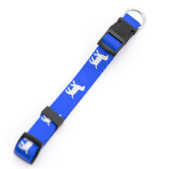 Jeffers Reflective Hound Series Adjustable Nylon Dog Collar, 5/8"W x 10-16"L - Reflective Pattern, Single Ply Nylon, Snap Buckle, Nickel Plated Hardware, Pet Walking Collar for Dogs - Blue