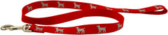 Jeffers Reflective Glow in the Dark Nylon Dog Leash 1" x 4' – Durable Webbing Leash with Safety Stripe, Metal Clip, Walking, Training, Running, Outdoor Use for Dogs Puppies Pets - Red