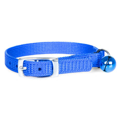 Jeffers Pet Cat Collar with Bell – Durable Breakaway Collar for Kittens & Adult Cats, Adjustable Ultra Web Nylon with Nickel Plated Buckle, Soft & Secure Fit, Indoor & Outdoor Use – Solid Blue