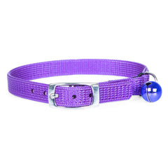 Jeffers Pet Cat Collar with Bell – Durable Breakaway Collar for Kittens & Adult Cats, Adjustable Ultra Web Nylon with Nickel Plated Buckle, Soft & Secure Fit, Indoor & Outdoor Use – Solid Purple
