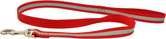 Reflective Stripe Leash 1" x 4' Color: Red