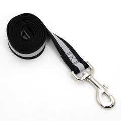 Jeffers Pet Reflective Glow in the Dark Dog Leash 1" x 4' Nylon Pet Leash for Walking Training Running Hiking, Durable Dog Lead with Safety Stripe for Night Visibility, for Dogs Puppies - Black