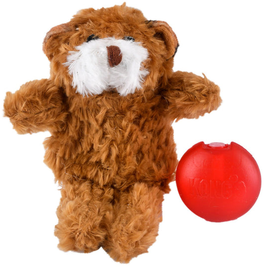 KONG - Plush, Low Stuffing Squeak Teddy Bear Dog Toy -Replacement Squeaker Included- For X-Small Dogs