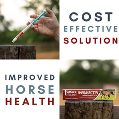 Jeffers Equine Ivermectin Gel Horse Dewormer Paste 1.87%, Broad Spectrum Equine Parasite Control Formula, Apple Flavored Oral Wormer for Horses, Easy Travel Use, Mess Free Syringe Tube - 3 Pack