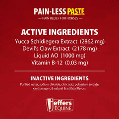 Jeffers Equine Pain Less Paste Horse Supplement – Joint Muscle Comfort & Mobility Support w/ Devil’s Claw, Yucca, Vitamin B12, w/ Prebiotic for Digestive Nutritional Support for Horses, 30cc Syringe