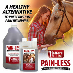 Jeffers Equine Pain Less Liquid Horse Supplement – Joint Muscle Comfort & Mobility Support with Devil’s Claw, Yucca, Vitamin B12, w/ Prebiotic for Digestive Nutritional Support for Horses - 128 oz