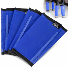 Jeffers Equine Romper Stomper Fly Boots for Horses, Indigo, Large, Breathable Mesh Horse Leg Protection Leggings, Adjustable, Chemical Free, Easy Clean, Reduce Stomping, Equine Accessories - 4 Pack
