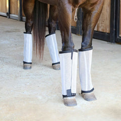 Jeffers Equine Romper Stomper Fly Boots for Horses, Grey, Large, Breathable Mesh Horse Leg Protection Leggings, Adjustable, Chemical Free, Easy Clean, Reduce Stomping, Equine Accessories - 4 Pack
