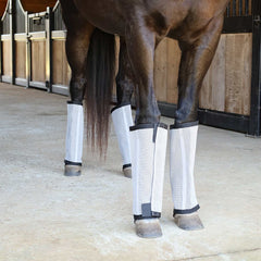 Jeffers Equine Romper Stomper Fly Boots for Horses, Grey, Medium, Breathable Mesh Horse Leg Protection Leggings, Adjustable, Chemical Free, Easy Clean, Reduce Stomping, Equine Accessories - 4 Pack