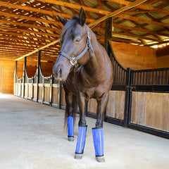 Jeffers Equine Romper Stomper Fly Boots for Horses, Indigo, Large, Breathable Mesh Horse Leg Protection Leggings, Adjustable, Chemical Free, Easy Clean, Reduce Stomping, Equine Accessories - 4 Pack