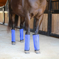 Jeffers Equine Romper Stomper Fly Boots for Horses, Indigo, Medium, Breathable Mesh Horse Leg Protection Leggings, Adjustable, Chemical Free, Easy Clean, Reduce Stomping, Equine Accessories - 4 Pack