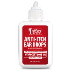 Jeffers Ear Flush and Anti-Itch Ear Drops Bundle for Dogs & Cats, Otic Ear Cleaner with Ketoconazole and Hydrocortisone for Pet Hygiene, Grooming, Ear Wax and Odor Care