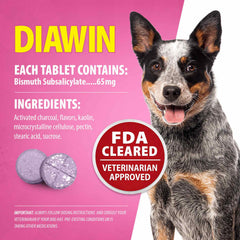 Jeffers Pet Diawin Digestive Support for Dogs, Bismuth Subsalicylate 65 mg