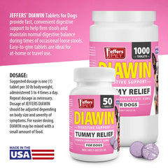 Jeffers Pet Diawin Digestive Support for Dogs, Bismuth Subsalicylate 65 mg