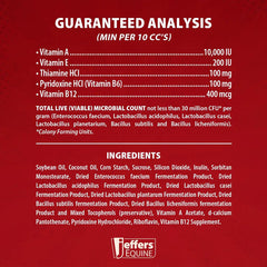 Jeffers Equine Probiotic Oral Gel for Horses, 30 cc Syringe – Supports Healthy Gut, Natural Appetite & Digestion, Horse Supplement w/ Prebiotics, Live Microbials (30M CFU), Vitamins A B E, USA Made