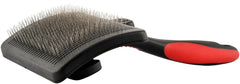 Jeffers Pet Self-Cleaning Slicker Brush for Dogs & Cats – Self Cleaning Button, Removes Tangles & Loose Hair, Non Slip Handle for Easy Grooming, Go To Gift for Pet Owners – Black, Red - Medium