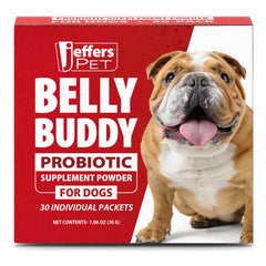 Jeffers Pet Belly Buddy Probiotic Supplement Packets for Dogs, 30 count