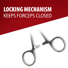 Jeffers Stainless Steel Artery Forceps Needle Holder, Locking Hemostat Veterinary Surgical Instrument, Stainless Steel Clamp, Suture Tool, Ligation Forceps, Vet Medical Tool - Straight Tip 6"