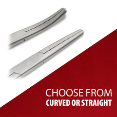 Jeffers Stainless Steel Artery Forceps Needle Holder, Locking Hemostat Veterinary Surgical Instrument, Stainless Steel Clamp, Suture Tool, Ligation Forceps, Vet Medical Tool - Straight Tip 6"