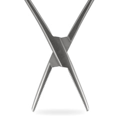 Jeffers Stainless Steel Artery Forceps Needle Holder, Locking Hemostat Veterinary Surgical Instrument, Stainless Steel Clamp, Suture Tool, Ligation Forceps, Vet Medical Tool - Straight Tip 6"