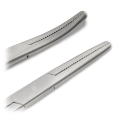 Jeffers Stainless Steel Artery Forceps Needle Holder, Locking Hemostat Veterinary Surgical Instrument, Stainless Steel Clamp, Suture Tool, Ligation Forceps, Vet Medical Tool - Curved 6.5"
