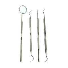 Jeffers Pet 4 Piece Stainless Steel Dental Care Kit for Dogs & Cats – Tooth Scaler, Scraper, Probe Pick & Mouth Mirror – Pet Dental Tools, Grooming Supplies, Teeth Cleaning Set, Hygiene Accessories