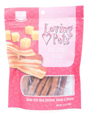 Loving Pets Soft Jerky Treats, 6oz Flavor: Bacon/Cheese Sticks