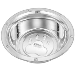 Jeffers Pet Stainless Steel Embossed Wide Lip Pet Bowls for Dog & Cat – Rust Resistant, Non Tip Rubber Base, Durable Food & Water Bowls, Dishwasher Safe, Odor Free, Home Travel Camping -1 Pint