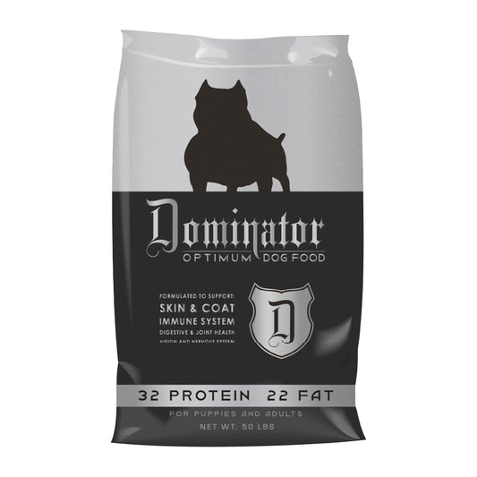Dominator 50LB, 32/22 Optimum Dog Food Skin and Coat Puppies and Adults