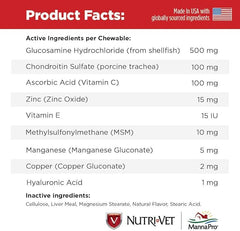 Nutri-Vet Hip & Joint Regular Strength Chewables for Dogs, Liver, 180 count