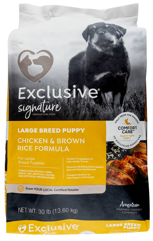 Purina Exclusive Large Breed Puppy Food, Chicken/Brown Rice, 30 lb