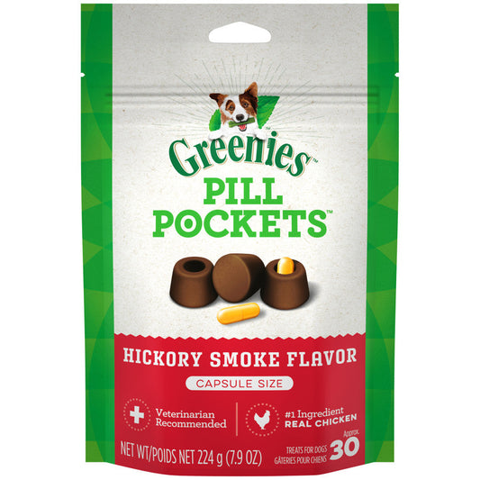 Greenies Pill Pockets for Capsules Hickory Smoke, 1ea/30 ct, 7.9 oz