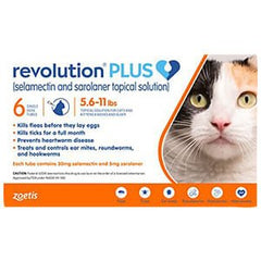 Rx Revolution Plus Topical Solution Feline 5.6-11 lbs x 6 month