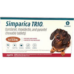Rx Simparica Trio carmel 11.1-22lbs x 6 tablet