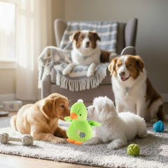 Jeffers Pet Baby Duck Plush Squeaker Dog Toy, 4 Inch Soft Stuffed Duck Toy for Puppies & Small Dogs, Squeaky Plush Pet Toy for Light Chewing, Tossing, Cuddling, Interactive Indoor Play - Green
