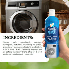 P2 Probiotic Power Washer Cleaning Additive – Laundry Machine Cleaner for Top & Front Loading Washers, Odor & Mildew Remover, Stain & Grease Cleaner, Fresh Clothes, Home Laundry Essentials, 16 oz