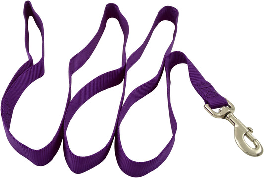 Jeffers Pet Dog Leash 5/8"W x 4'L– Heavy Duty Nylon Lead for Small Medium Large Dogs, Training Walking Leash for Pets, Durable Safety Strap for Outdoor, Indoor, Crate, Kennel, House Use - Purple