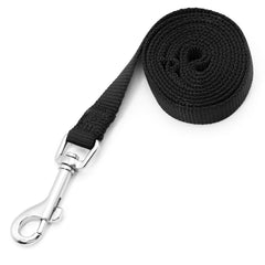 Jeffers Pet Dog Leash 5/8"W x 4'L– Heavy Duty Nylon Lead for Small Medium Large Dogs, Training Walking Leash for Pets, Durable Safety Strap for Outdoor, Indoor, Crate, Kennel, House Use - Black